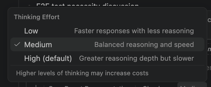VSCode Thinking Effort